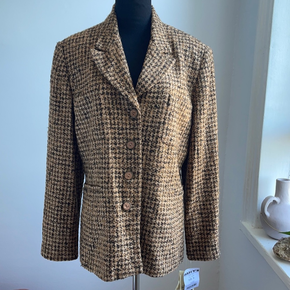 Bill Blass tweed brown blazer